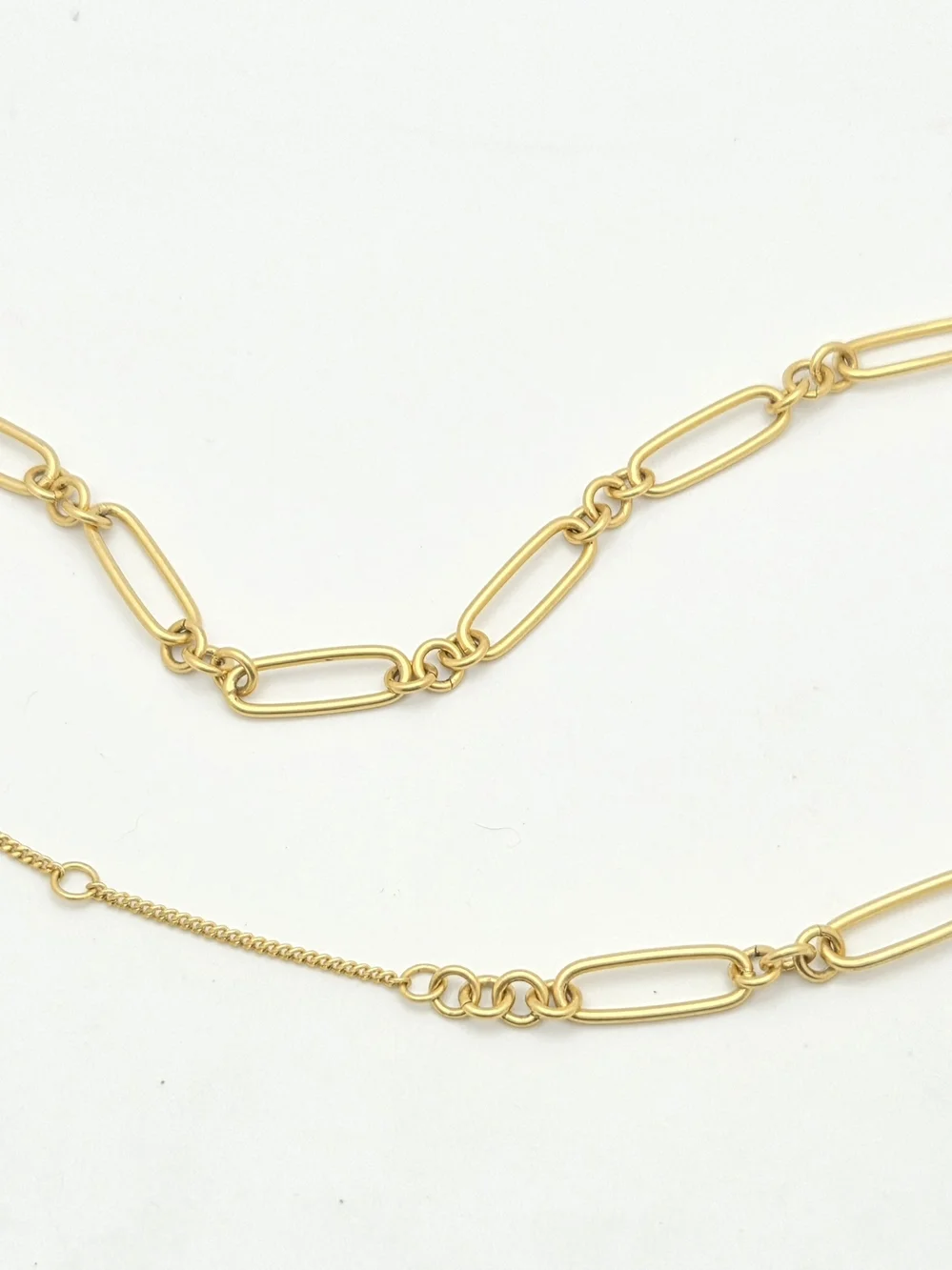 Madewell 18" Gold Tone Mixed Oval & Curb Chain Link Necklace - Picture 11 of 16